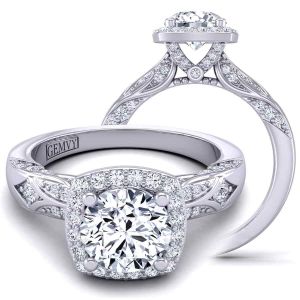  Artistic detailed halo diamond engagement ring HEIR-1140-H 