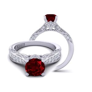 Tapered  antique style custom ruby engagement ringRBY-HEIR-1140S-CS 