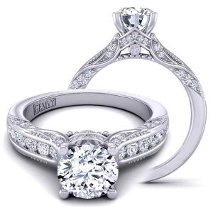  Channel set antique style round diamond 14k gold setting HEIR-1140S-DS 