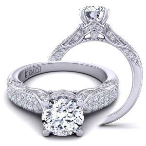  Micro pavé  bold edwardian vintage inspired diamond ring HEIR-1140S-ES 