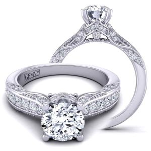  Filigree vintage inspired cathedral  engagement ring HEIR-1140S-GS 