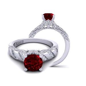  Rare victorian vintage style ruby engagement ring RBY-HEIR-1140S-LS 
