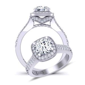  Surface pavé  unique vintage style diamond engagement ring HEIR-1345-HB 