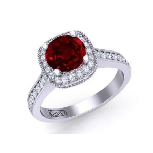  Minimalist vintage-inspired diamond ruby engagement ring setting RBY-HEIR-1345-HD 