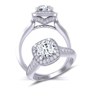  Heirloom antique style halo diamond engagement ring HEIR-1345-HG 