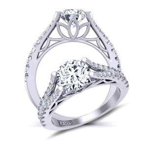  Split shank u-cut pavé   cathedral diamond engagement ring Mariposa-SB 