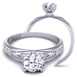  Unique Minimalist diamond engagement ring butterfly-inspired PP-1173-B 