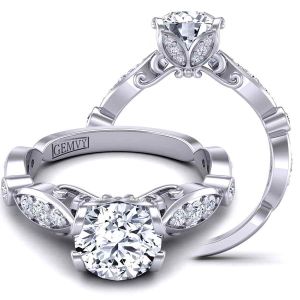  Art Nouveau-Style Butterfly-Inspired Artistic Diamond Engagement Ring PP-1247-A 