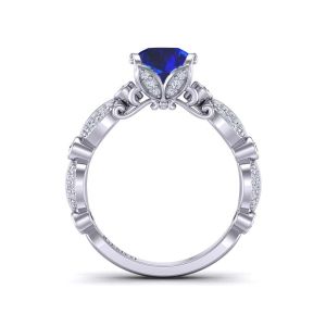  Art Nouveau-Style Butterfly-Inspired diamond and sapphire  engagement ring SPH-PP-1247-B 