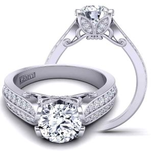  Luxury Butterfly inspired wide band Modern Engagement Ring PP-1460-B 