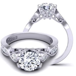  Unique Modern engagement ring Marquise diamond accent Nature inspired PP-1460-C 