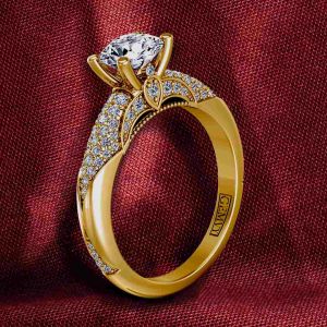  Contemporary micro-pavé  solitaire diamond engagement ring setting  PR-1470-12 
