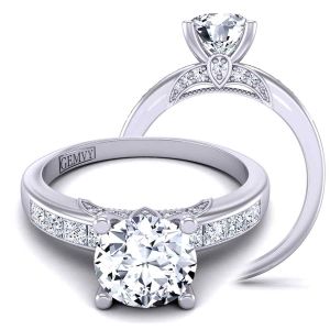  Unique Modern Princess channel-set diamond engagement ring PR-1470-J 
