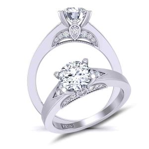  Modern minimalist diamond solitaire engagement ring PR-1470CS-E 