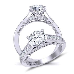  Elegant exquisite patterned pavé  set diamond ring PRT-1470-TF 