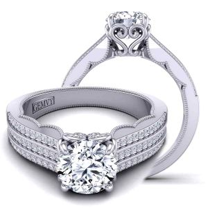  Bold Modern Wide-Band Diamond Engagement Ring SW-1154-C 