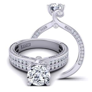  Wide Band Artistic Contemporary Diamond Engagement RingSW-1308-D 