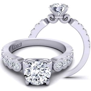  Unique channel set artistic diamond engagement ring SW-1440-F 