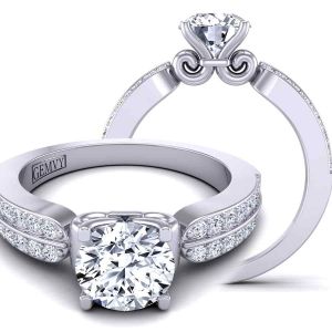  Double row pavé   custom diamond engagement ring. SW-1440-G 