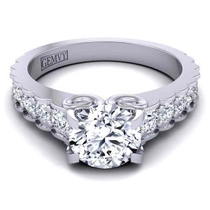  Bold band big diamond round modern engagement ring SW-1441-B 