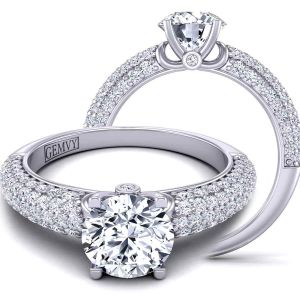  Luxurious bold & unique 4-prong diamond engagement ring SW-1445-B 