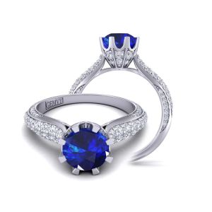  Wide band luxury micro-  swan inspired 2.8mm sapphire engagement ring SPH-SW-1450-F 