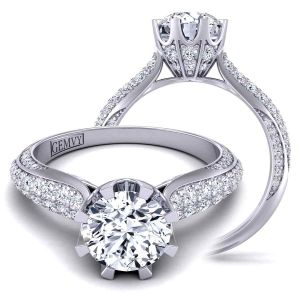  Wide band luxury micro-pavé   swan inspired 2.8mm engagement ring SW-1450-F 