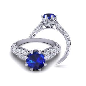  High-end luxury surface   eight-prong 3mm bold sapphire engagement ring SPH-SW-1450-G 