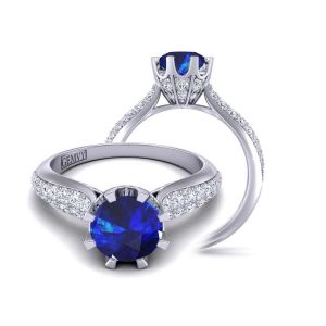  Custom micropave   swan inspired sapphire diamond ring SPH-SW-1450-M 