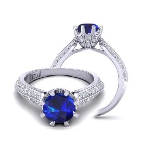 Two row   designer diamond and sapphire  engagement ring SPH-SW-1450-Q 