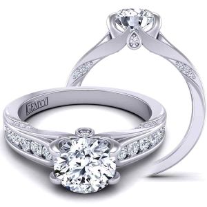  Unique round cut channel set diamond engagement ring SWAN-1436-A 