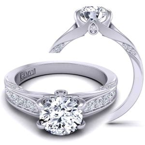  Swan inspired unique pavé   set diamond engagement ring SWAN-1436-B 
