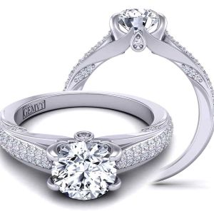  Bold micro-pavé   custom white gold diamond engagement ring SWAN-1436-F 