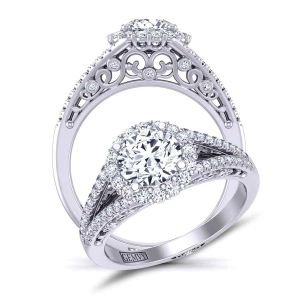  Exquisitely designed split shank halo diamond setting TEND-1180-HL 