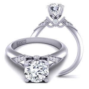  Unique band designer engagement ring with exquisite solitaire prong design  TLP-1200S-DS 