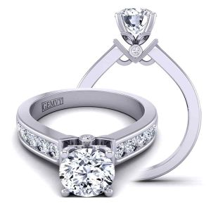  3.6mm round channel-set modern diamond engagement ring setting TLP-1200S-GS 