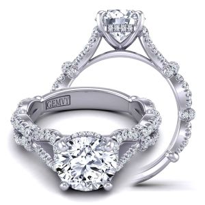  Unique Engagement Ring with a pavé -Set Diamond  Twisted Band VNE1168 