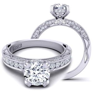  Round channel-set modern vintage style engagement ring WIST-1510S-NS 