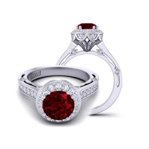  Floral vintage inspired diamond and ruby  semi-mount engagement ring RBY-WIST-1517-C 