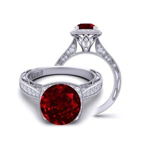  Vintage Cathedral Style diamond and ruby  engagement ring setting RBY-WIST-1529-HH 