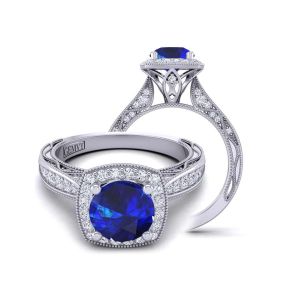  Vintage Cathedral Style diamond and sapphire  engagement ring setting  SPH-WIST-1529-HH 