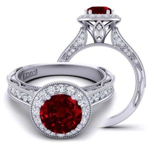  Luxury bold vintage inspired channel set diamond & Ruby ring RBY-WIST-1529-HL 