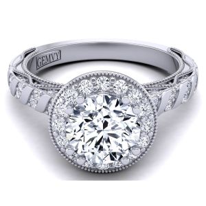  Cathedral Vintage halo engagement ring  florar inspired WIST-1529-HM 