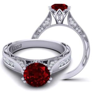  Custom channel set modern diamond and ruby  engagement ring settingRBY-WIST-1529-SD 