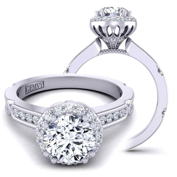 Princess-Cut Diamond Engagement Ring with Channel-Set Band