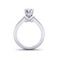 Floral 4-prong solitaire 3-stone engagement 3.1mm ring 1200SOL-C