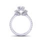 One-of-a-kind elegant pavé artistic 3-stone diamond 2mm engagement ring 1307G