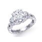 Twisted shank infinity 3-stone pavé 2.8mm engagement ring 1307K