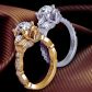Vintage  3-stone milgrain swan inspired 2.6mm 3-stone engagement ring 1307S