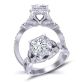  Twisted shank infinity vintage style Princess halo 5.4mm engagement ring 1307T 